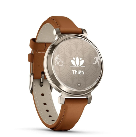  Đồng Hồ Thông Minh Garmin Lily 2 Classic - Cream Gold with Tan Leather Band 