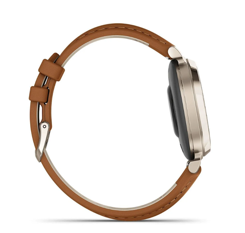  Đồng Hồ Thông Minh Garmin Lily 2 Classic - Cream Gold with Tan Leather Band 