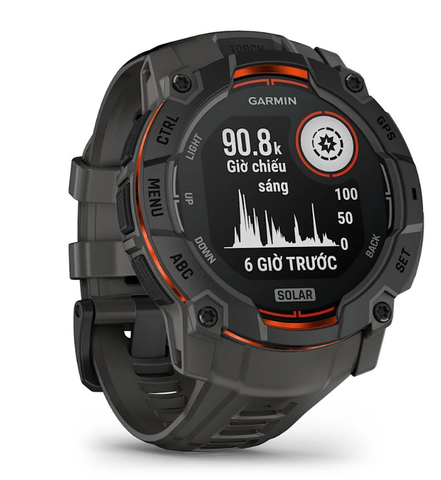  Đồng Hồ Thông Minh Garmin Instinct 3 50mm Solar - Black with Charcoal Band 