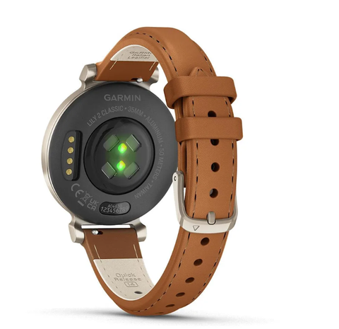  Đồng Hồ Thông Minh Garmin Lily 2 Classic - Cream Gold with Tan Leather Band 