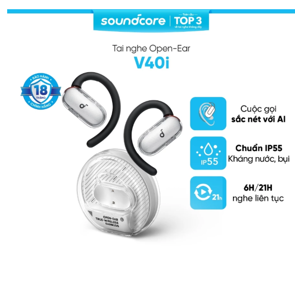  Tai Nghe Bluetooth Thể Thao Soundcore V40i -Trắng 