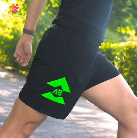  Quần Short Chạy Bộ Nam T8-AB Nutrition Custom Sherpa - Green Logo 