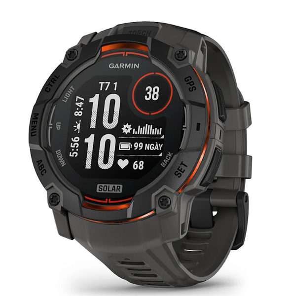 Đồng Hồ Thông Minh Garmin Instinct 3 50mm Solar - Black with Charcoal Band