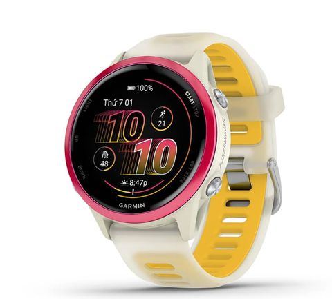  Đồng Hồ Thông Minh Garmin Forerunner 570, 42MM WiFi GPS - Raspberry Aluminum with Translucent Bone/Mango Band 