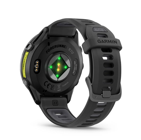  Đồng Hồ Thể Thao Garmin Forerunner 970 – Carbon Gray DLC Titanium, Black/Translucent Whitestone Band 