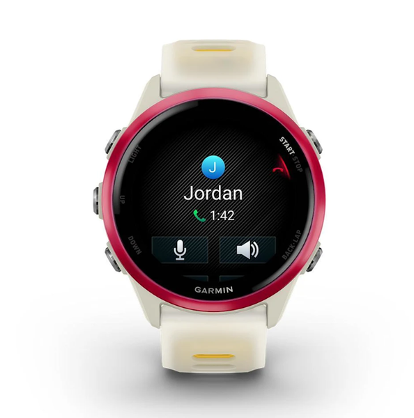 Đồng Hồ Thông Minh Garmin Forerunner 570, 42MM WiFi GPS - Raspberry Aluminum with Translucent Bone/Mango Band