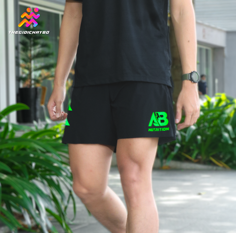  Quần Short Chạy Bộ Nam T8-AB Nutrition Custom Sherpa - Green Logo 