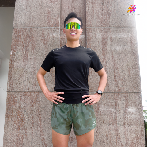  Quần Short Chạy Bộ Athlet ATQ409 Đa Năng , Có Đai Belt - Xanh Camo 