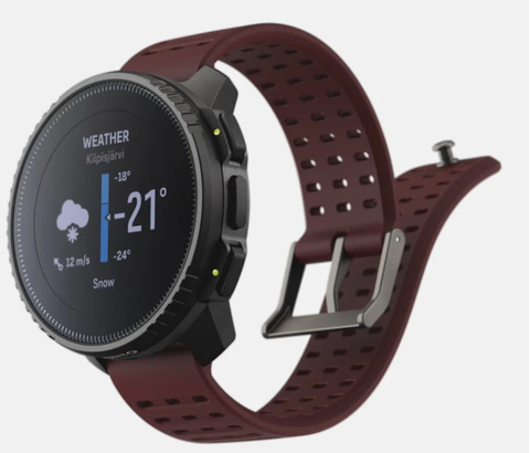  Đồng Hồ GPS Suunto Vertical Viền Thép Đen 49mm, Dây Silicone - Black Ruby 