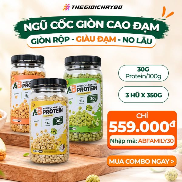  Combo 3 Hũ Ngũ Cốc Giòn Cao Đạm AB 350g – Mix Vị 