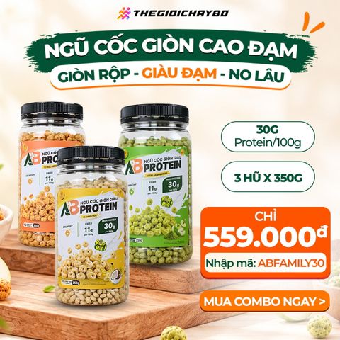  Combo 3 Hũ Ngũ Cốc Giòn Cao Đạm AB 350g – Mix Vị 