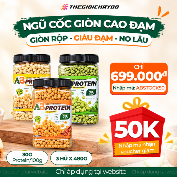  Combo 3 Hũ Ngũ Cốc Giòn Cao Đạm AB 480g – Mix Vị 