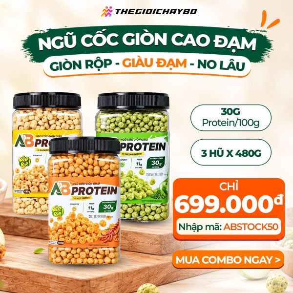  Combo 3 Hũ Ngũ Cốc Giòn Cao Đạm AB 480g – Mix Vị 