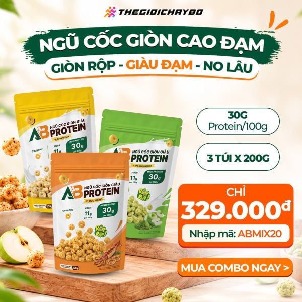  Combo 3 Túi Ngũ Cốc Giòn Cao Đạm AB 200g – Mix Vị 
