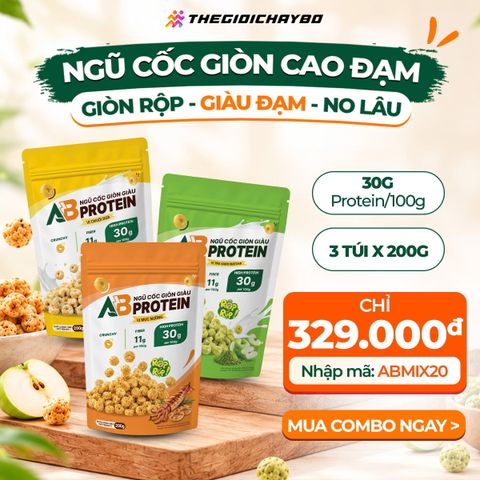  Combo 3 Túi Ngũ Cốc Giòn Cao Đạm AB 200g – Mix Vị 