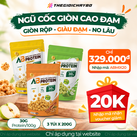  Combo 3 Túi Ngũ Cốc Giòn Cao Đạm AB 200g – Mix Vị 