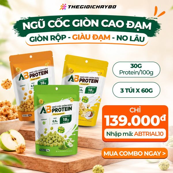  Combo 3 Túi Ngũ Cốc Giòn Cao Đạm AB 60g – Mix Vị 