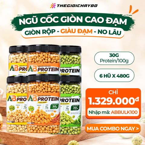 Combo 6 Hũ Ngũ Cốc Giòn Cao Đạm AB 480g – Mix Vị 