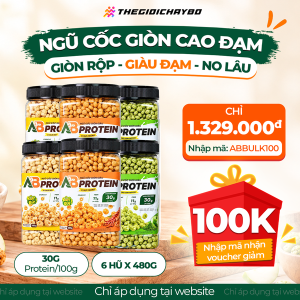  Combo 6 Hũ Ngũ Cốc Giòn Cao Đạm AB 480g – Mix Vị 