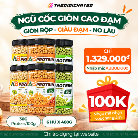  Combo 6 Hũ Ngũ Cốc Giòn Cao Đạm AB 480g – Mix Vị 