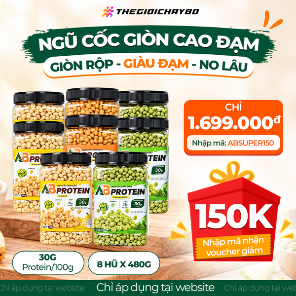  Combo 8 Hũ Ngũ Cốc Giòn Cao Đạm AB 480g – Mix Vị 