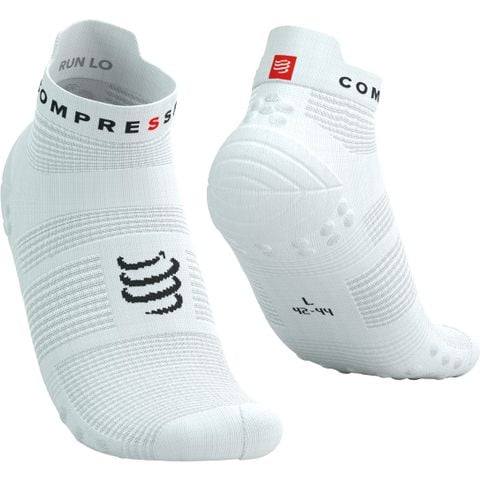  Tất Chạy Bộ Compressport Pro Racing Socks V4.0 Run Low - White/Black 