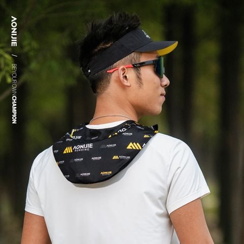  Khăn Đá Thể Thao, Khăn Chườm Lạnh, Bảo Vệ Cổ Aonijie E4429 - Đen 