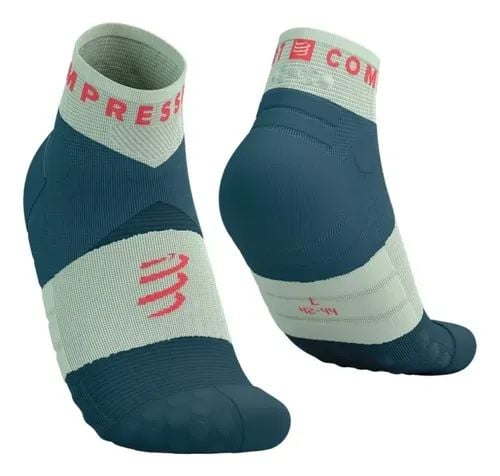  Tất chạy Trail Compressport Ultra Trail Low Socks - Trắng/Xanh 