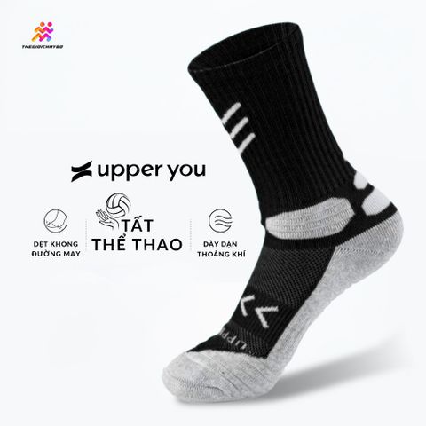  Tất/Vớ Cổ Dài Upper You Light Cushion SPM4002 - Đen/Xám 