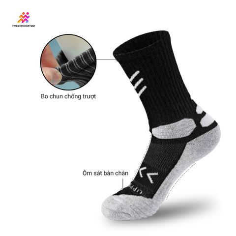  Tất/Vớ Cổ Dài Upper You Light Cushion SPM4002 - Đen/Xám 