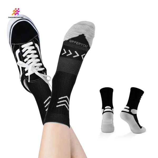  Tất/Vớ Cổ Dài Upper You Light Cushion SPM4002 - Đen/Xám 