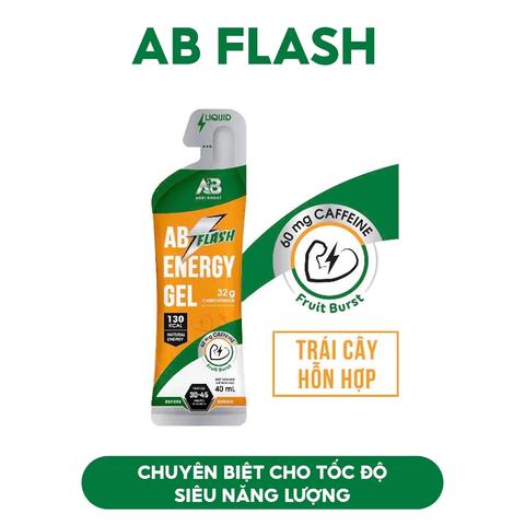  [COMBO MUA 6 TẶNG 1] Gel Năng Lượng Chạy Bộ AB Flash Dạng Lỏng 45g Năng Lượng Tức Thì Cho Người Chơi Thể Thao 