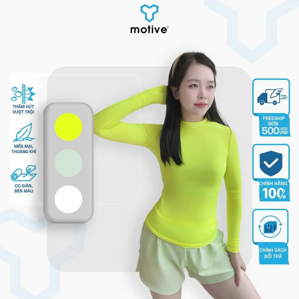  Áo Giữ Nhiệt Nữ Motive LSM101 - Light Green 