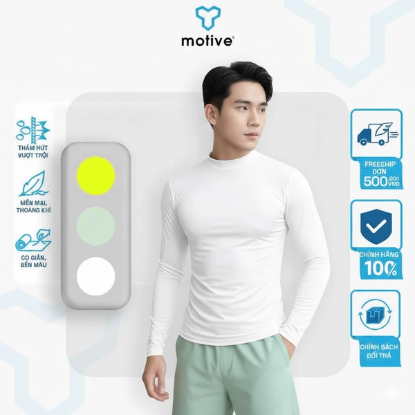  Áo Giữ Nhiệt Nam Motive LSM101 - White 