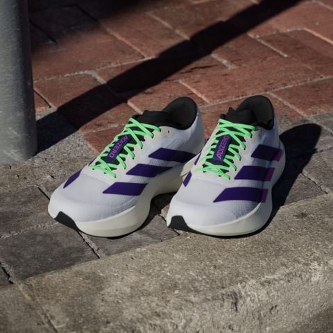 Giày Chạy Bộ Nam ADIDAS Adizero Evo SL - Ftwr White/ Collegiate Purple/ Lime Burst 