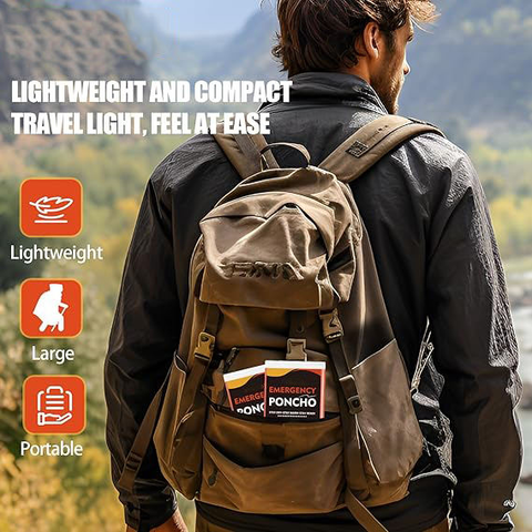  Áo Giữ Nhiệt Cứu Sinh Khẩn Cấp Poncho - Cam 