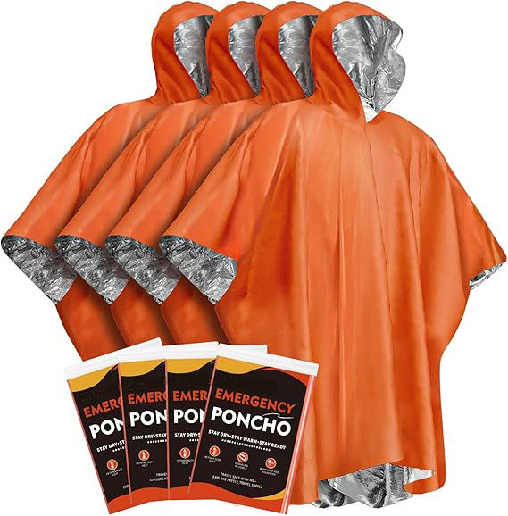  Áo Giữ Nhiệt Cứu Sinh Khẩn Cấp Poncho - Cam 
