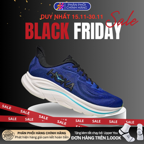  Giày Chạy Bộ Nam Hoka Clifton 10 Wide Road - Night Sky / Midnight Blue 
