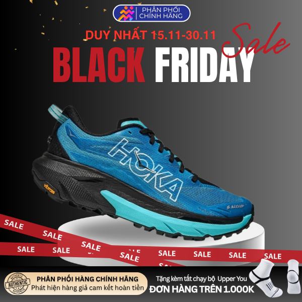  Giày Chạy Bộ Nam Hoka Mafate 5 Trail - Skyward Blue / Black 