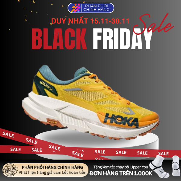  Giày Chạy Bộ Nam Hoka Mafate X - Yellow 