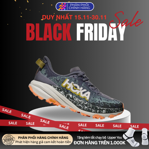  Giày Chạy Bộ Nữ Hoka Speedgoat 6 Trail - Grey Skies/ Cosmic Grey 