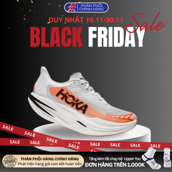  Giày Chạy Bộ Unisex Hoka Cielo X1 2.0 - Trắng Cam 