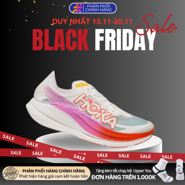  Giày Chạy Bộ Unisex Hoka Rocket X 2 - Frost / Lava 