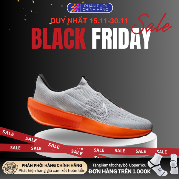  Giày Chạy Bộ Nam Nike Interact Run EASYON - Wolf Grey/Safety Orange/University Red/White 