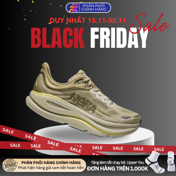  Giày Chạy Bộ Nam Hoka Bondi 9 Wide Road - Granssland / Oyster Mushroom 