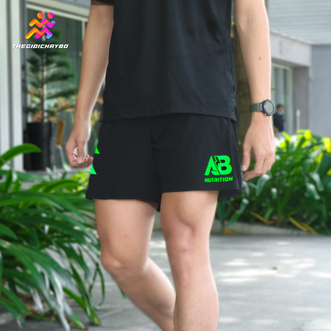  Quần Short Chạy Bộ Nữ T8-AB Nutrition Custom Sherpa - Green Logo 
