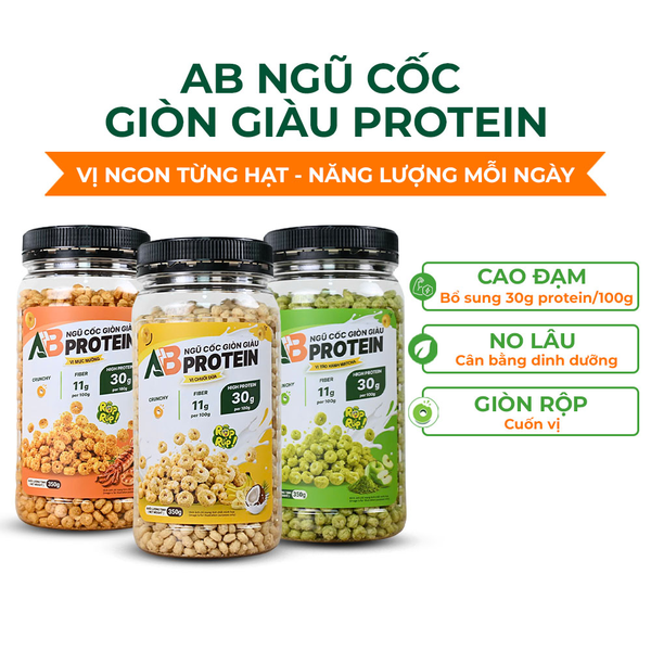  Combo 8 Hũ Ngũ Cốc Giòn Cao Đạm AB 480g – Mix Vị 