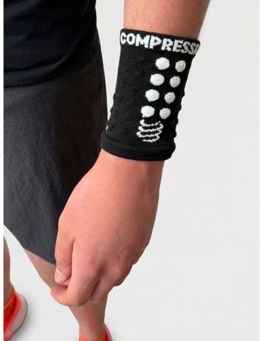  Băng Bảo Vệ Cổ Tay Thể Thao Compressport Racing Sweatband - Black 