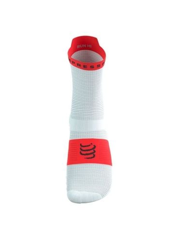  Tất Chạy Bộ Compressport Pro Racing Socks V4.0 Run High - White/Fluo Red 
