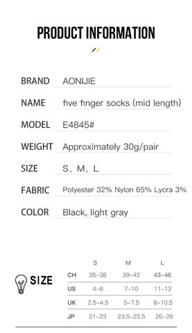  Vớ Xỏ Ngón Cổ Trung Aonijie E4845 - 1 đôi - Grey 